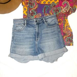 Hidden Jean Shorts Cotton High Rise Cutoffs Size Large
